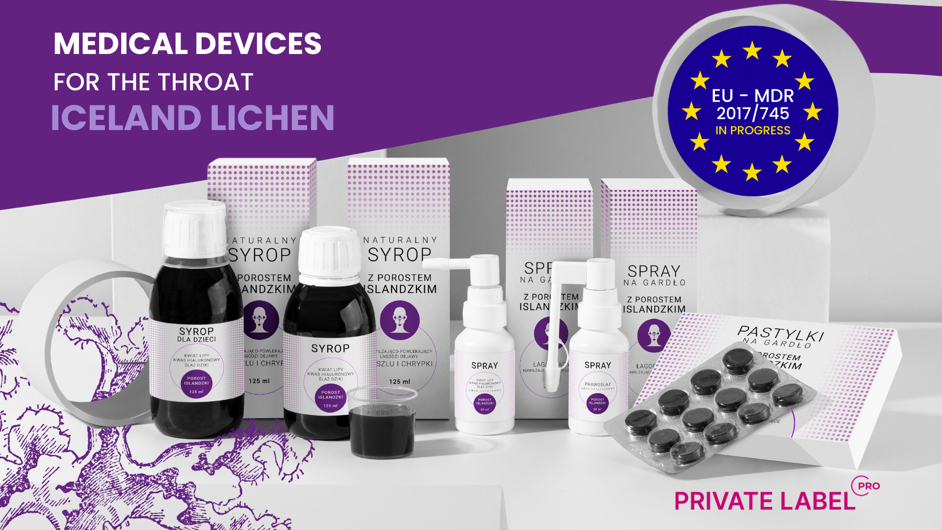 MEDICAL DEVICES FOR THE THROAT WITH ICELAND LICHEN (PRIVATE LABEL)